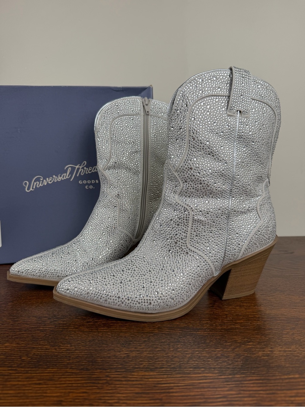 Universal Thread Jacey Rhinestone Western Ankle Boots